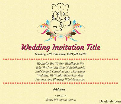 Ganesha Wedding Invitation ecard